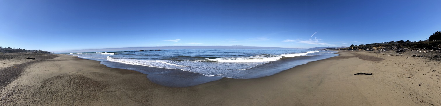 A panorama of Moonstone Beach