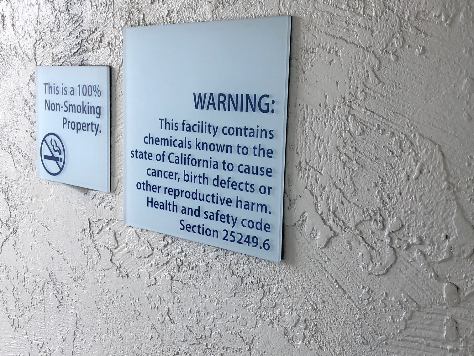 A reminder that a facility contains chemicals know to the state of California to cause harm